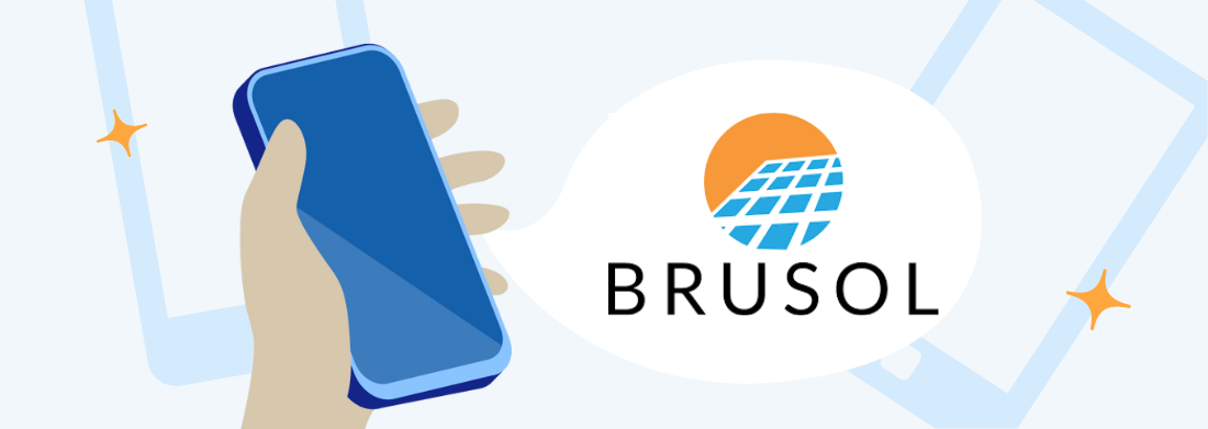 Telefoon met Brusol logo
